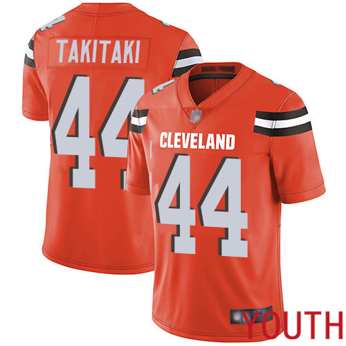 Cleveland Browns Sione Takitaki Youth Orange Limited Jersey #44 NFL Football Alternate Vapor Untouchable